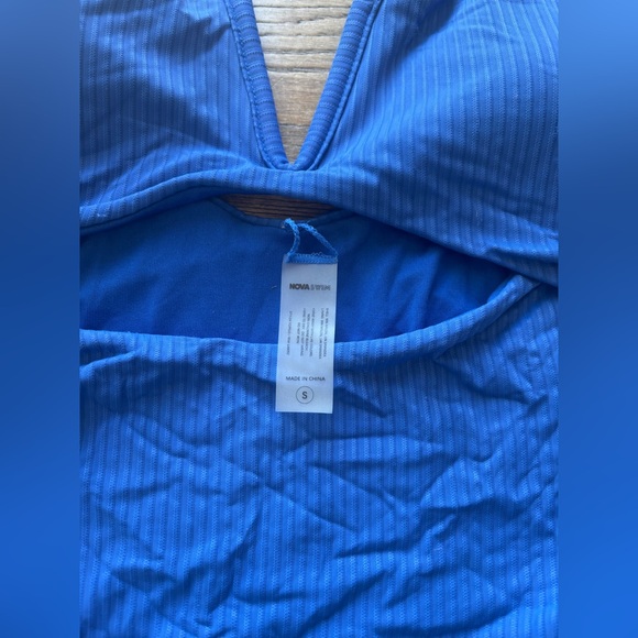 Fashion Nova By The Shore V-Wire Cutout Ribbed One-Piece Swimsuit – Royal Blue S - Picture 7 of 7